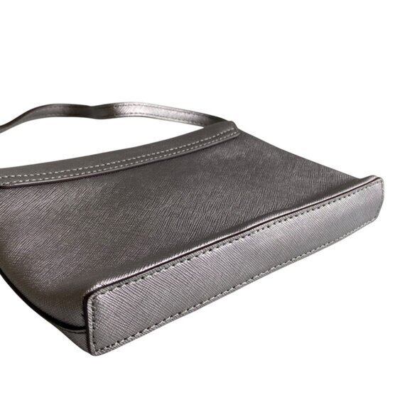 Kate Spade Metallic Silver Leather Mini Crossbody‎ Bag With Twist-Lock Closure - Picture 4 of 9